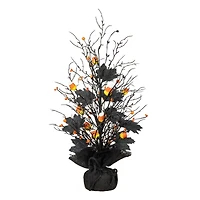 Glitzhome® 21" Lighted Halloween Candy Corn Berries Table Tree