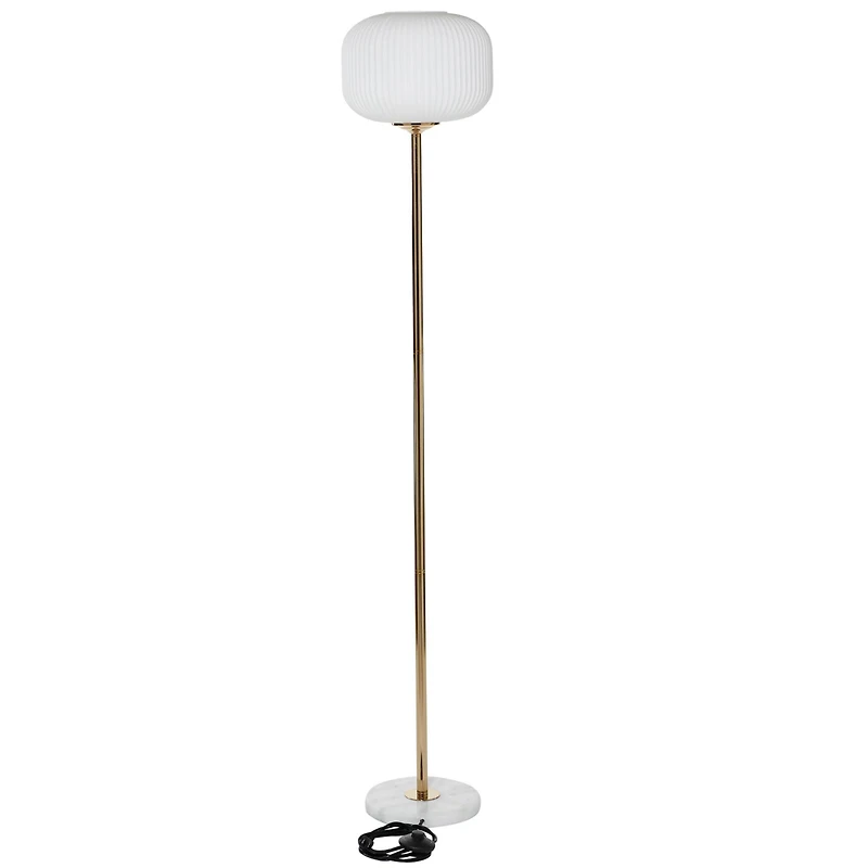 CosmoLiving by Cosmopolitan White Metal Modern Floor Lamp, 64" x 12" x 12"
