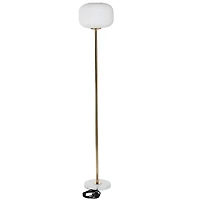 CosmoLiving by Cosmopolitan White Metal Modern Floor Lamp, 64" x 12" x 12"