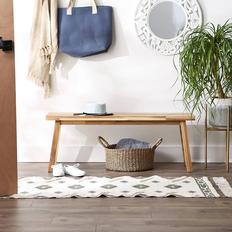 DII® Printed Off-White Hand-Loomed Shag Rug Runner