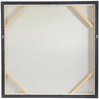 Blue Canvas Abstract Ocean Inspired Landscape Framed Wall Art with Silver Frame 37" x 1" x 37"