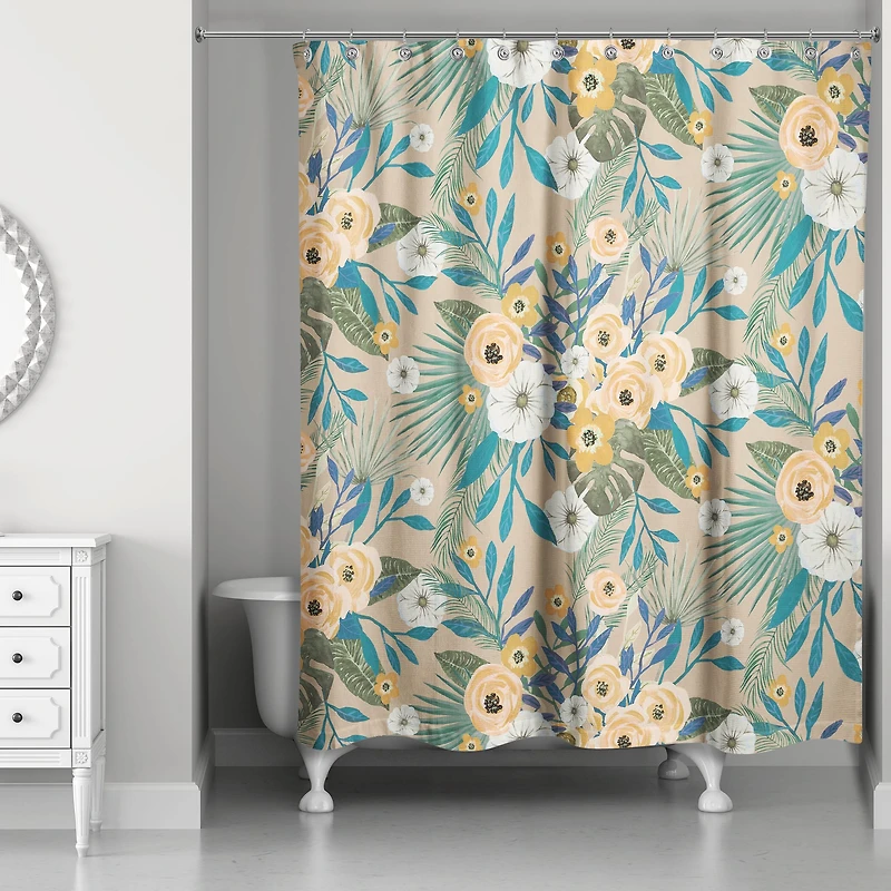 Tropical Floral Shower Curtain