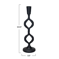 Hello Honey® Black Decorative Cast Metal Taper Candle Holder