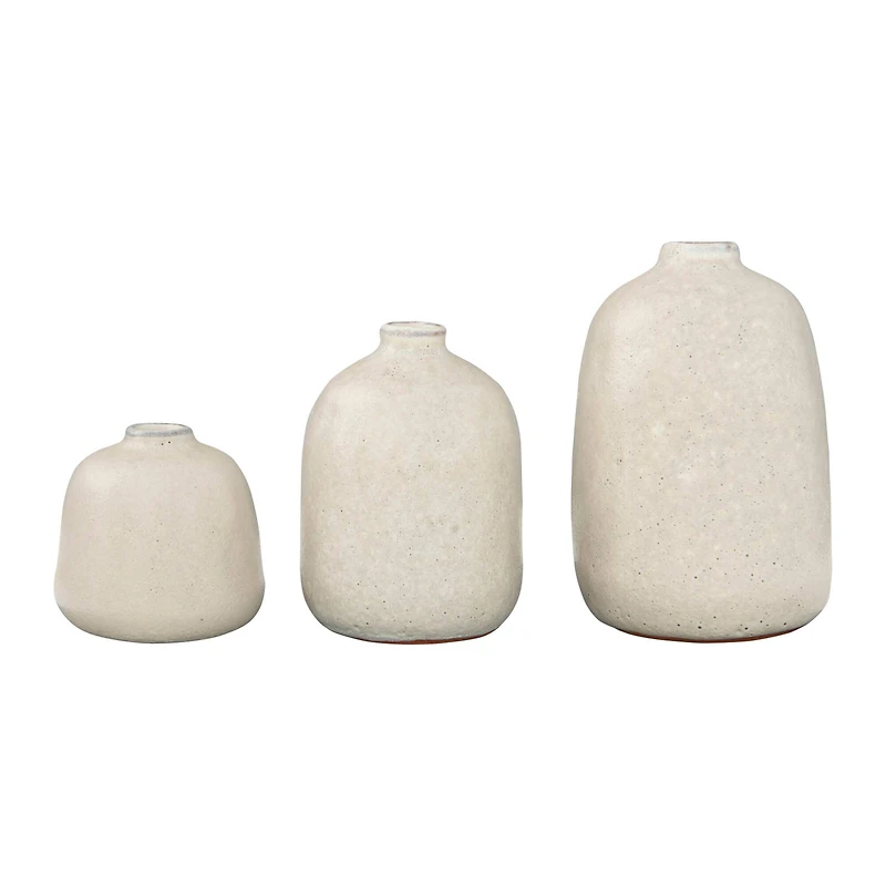 Hello Honey® Light Gray Terracotta Vases with Pitted Sand Finishes Set