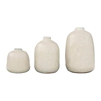 Hello Honey® Light Gray Terracotta Vases with Pitted Sand Finishes Set