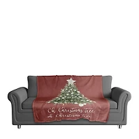Oh Christmas Tree Coral Fleece Throw