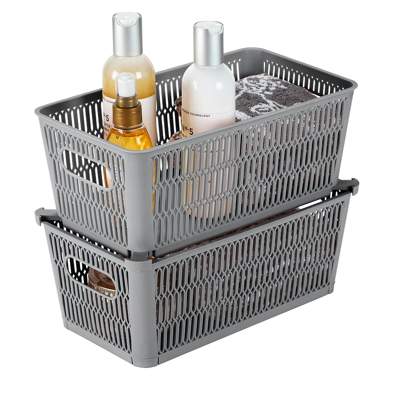 Simplify Slide 2 Stack It Small Storage Tote Baskets