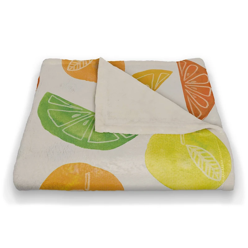 Citrus Fruit Pattern 50" x 60" Coral Fleece Blanket