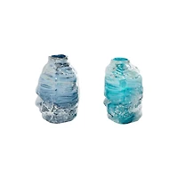The Novogratz Blue Contemporary Glass Vase Set