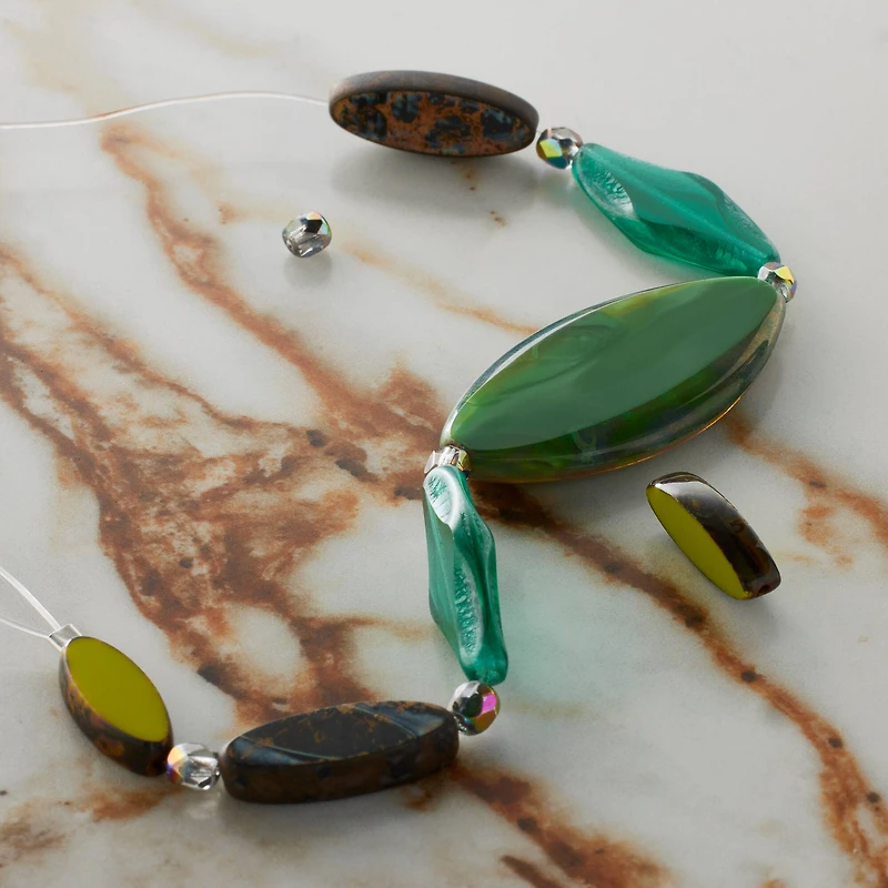 6 Packs: 13 ct. (78 total) Smooth Green Czech Glass Oval Beads by Bead Landing™