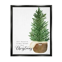 Stupell Industries All Hearts Home For Christmas Phrase Floater Canvas Wall Art
