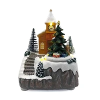 Wizardi 3" Snowy Church Christmas Village Decoration