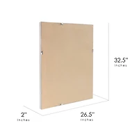 Head West Grey Wood Framed Beveled Accent Vanity Mirror