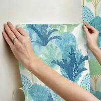 NuWallpaper Keilani Teal Peel & Stick Wallpaper