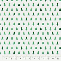 Fabric Editions White Oh Christmas Tree Cotton Fabric