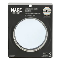 Round Slate Sublimation Coasters by Make Market®, 2ct.