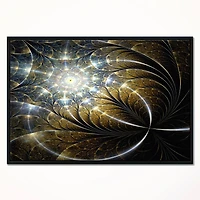 Designart - Symmetrical Dark Golden Fractal Flower