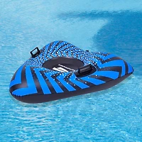 Pool Central 3.2ft. Inflatable Triangle Black & Blue Ride-On Pool Float & Snow Tube