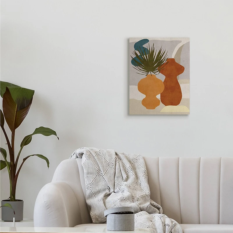 Stupell Industries Western Abstract Vases Brown Orange Green Canvas Wall Art