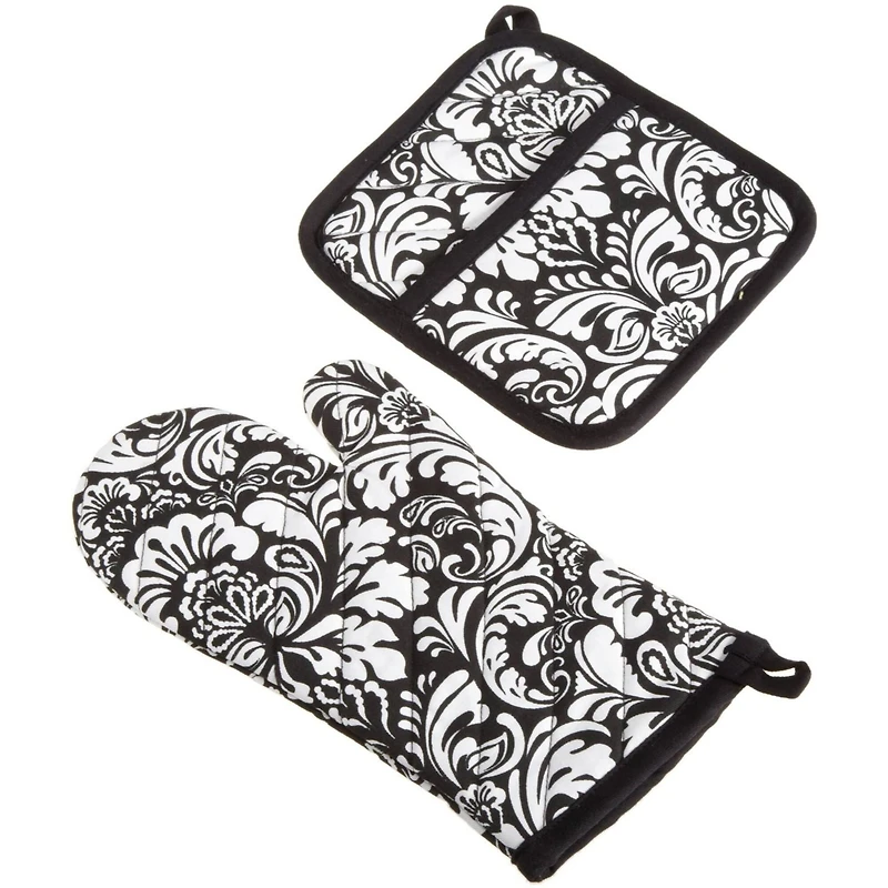 DII® Damask Oven Mitt & Potholder Set