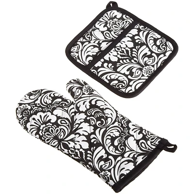 DII® Damask Oven Mitt & Potholder Set
