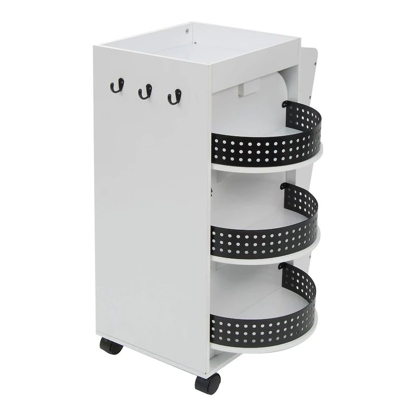 Studio Designs White & Black Swivel Mobile Organizer Cart