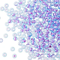 12 Pack: John Bead Aqua Purple Opaque Pink Lined Czech Glass Seed Beads, 6/0