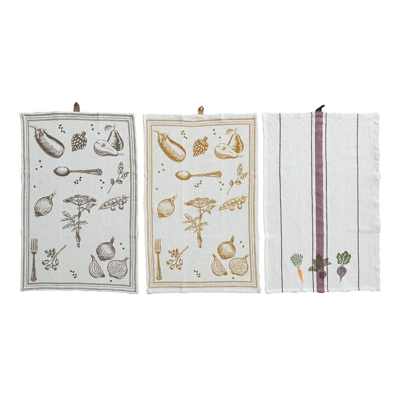 Hello Honey® Garden Bounty Cotton & Linen Tea Towel Collection Set