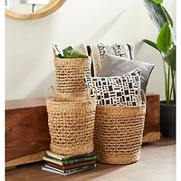 Brown Seagrass Natural Storage Basket Set