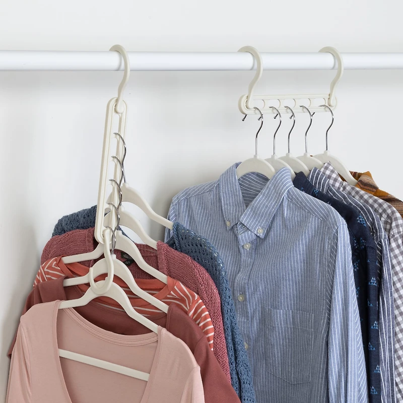 Honey Can Do White Collapsible Hangers w/ Velvet Non-Slip Hangers, 55ct.