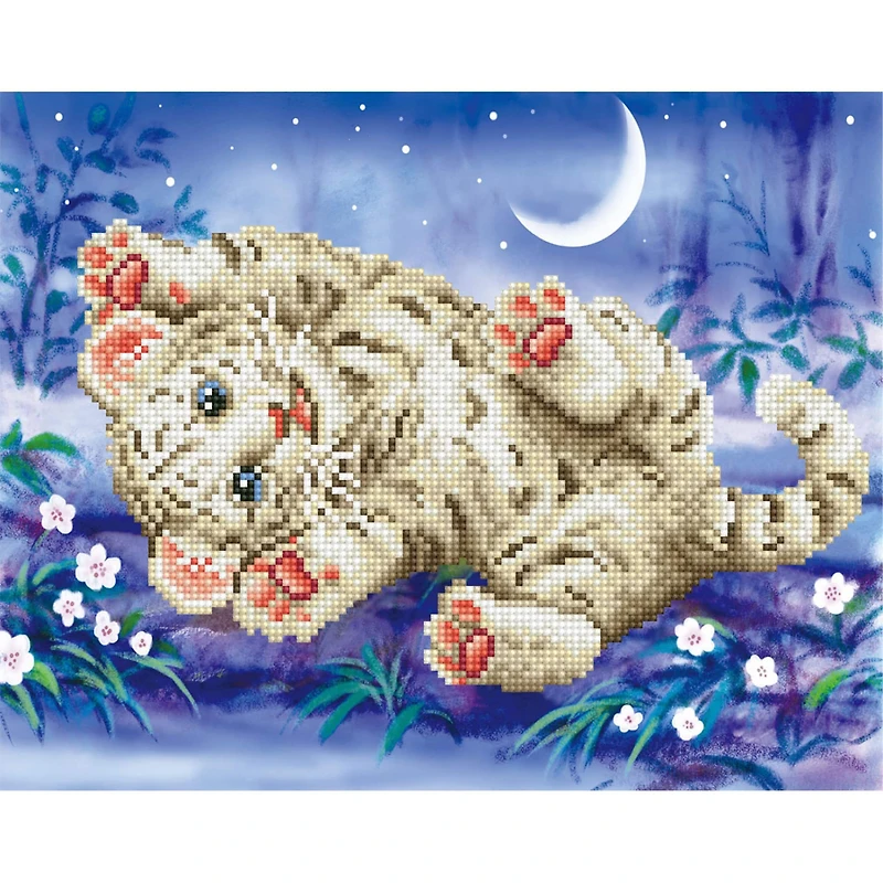 Diamond Dotz® Intermediate Baby Tiger Roly Poly with Frame Diamond Painting Kit