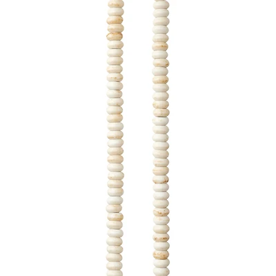 12 Pack: White Rondelle Reconstituted Turquoise Stone Beads, 4mm by Bead Landing™