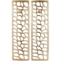 Gold Aluminum Cutouts Abstract Wall Decor Set of 2 7", 22"
