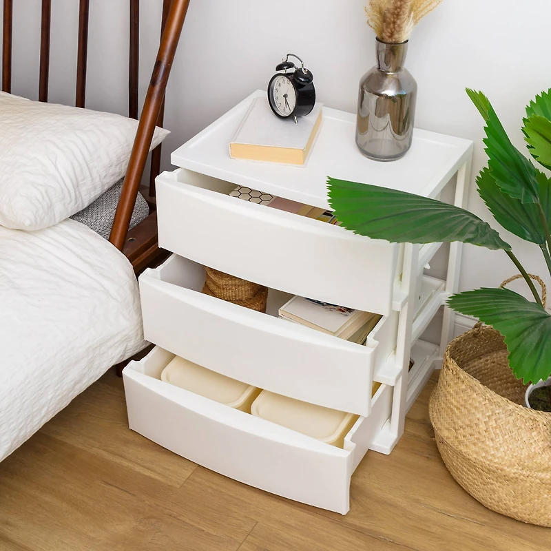 IRIS® 29.5qt. White Wide 3-Drawer Stacking Chests, 2ct.