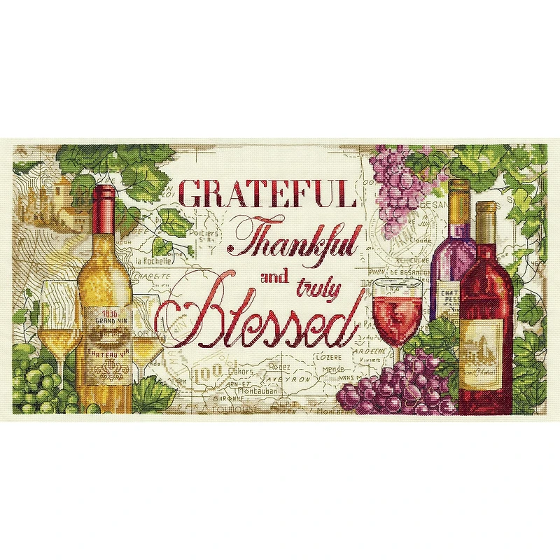 Design Works™ Grateful Wine Counted Cross Stitch Kit