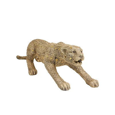 33" Gold Glam Leopard Sculpture