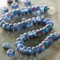 12 Pack: Blue Rondelle AB Glass Beads, 6mm by Bead Landing™