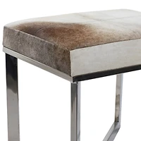 20" Gray & White Stainless Steel Contemporary Stool