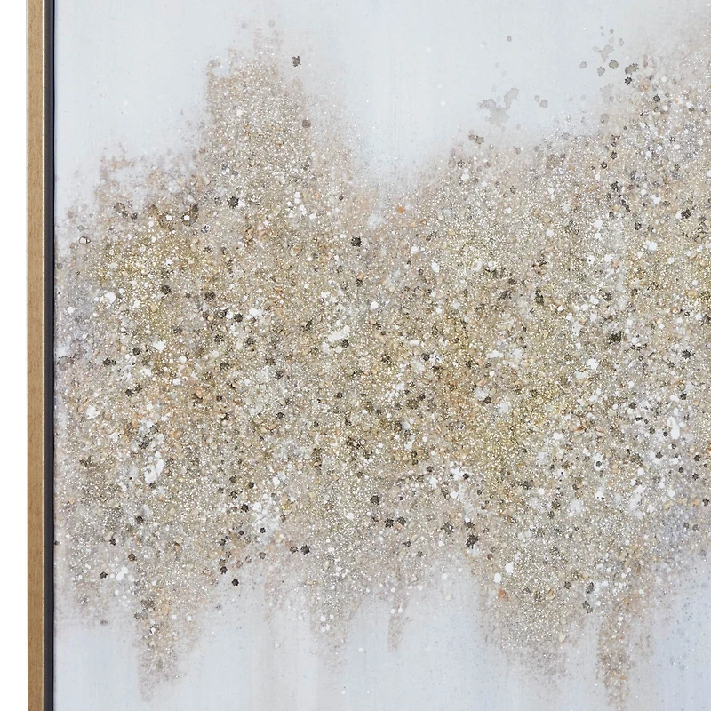 CosmoLiving by Cosmopolitan Gold Glam Abstract Canvas Wall Art