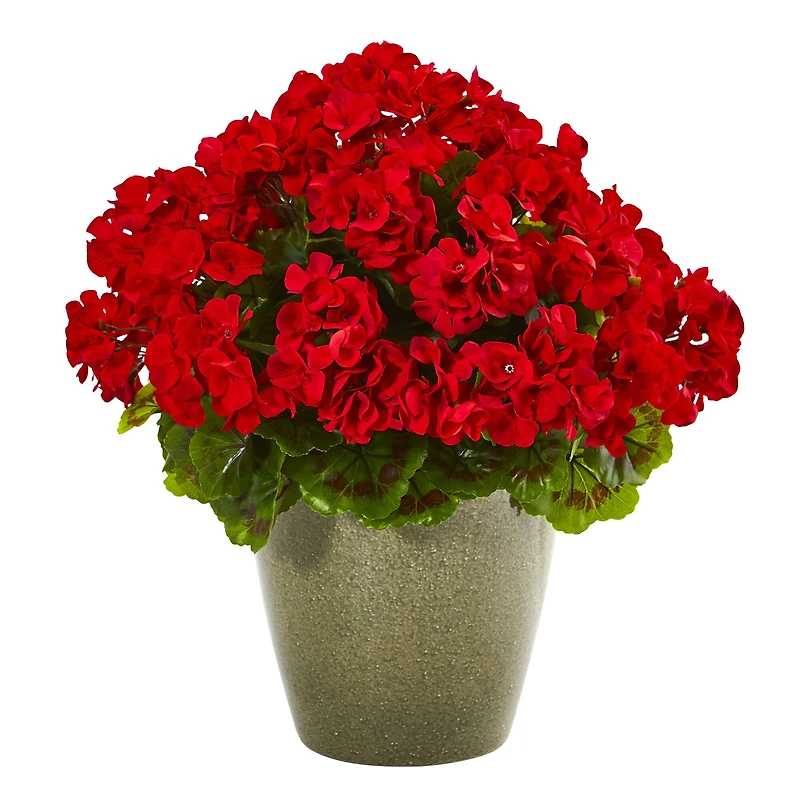 17" UV Resistant Potted Geranium Plant