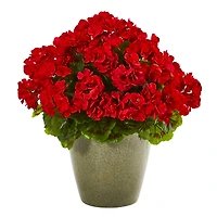17" UV Resistant Potted Geranium Plant