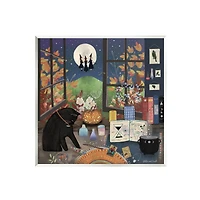 Stupell Industries Halloween Witches Autumn Moon Wall Plaque Art