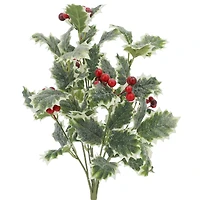21.5" Icy Holly Leaf & Red Berry Deluxe Bush by Ashland®