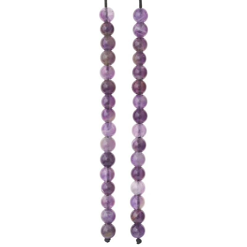 Purple Large Hole Amethyst Round Beads by Bead Landing™, 8mm