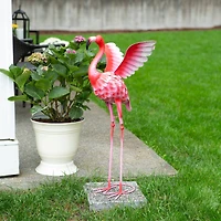 2.3ft. Flying Flamingo Metal Décor