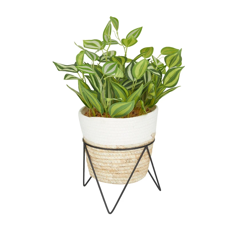 The Novogratz 16" Potted Green Rattan Coastal Artificial Foliage
