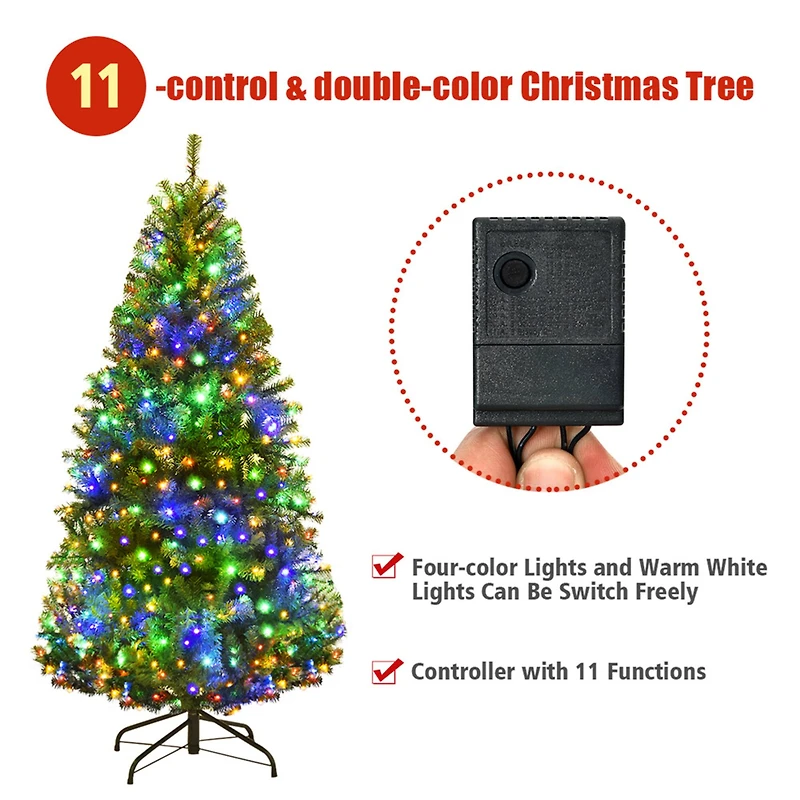 Costway 4ft. Pre-Lit Pine Artificial Christmas Tree