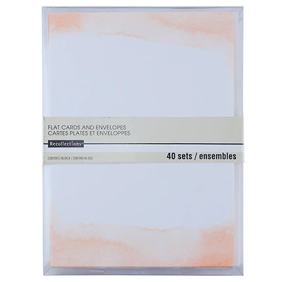 Blush Watercolor Flat Cards & Envelopes by Recollections™, 5" x 7"