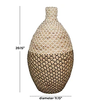 Brown Seagrass Tall Woven Floor Vase 11" x 11" x 20"