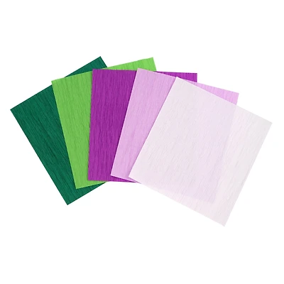 6" x 6.5" Greens & Purples Crepe Paper, 25 Sheets by Recollections™